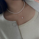 Fat Donglai same style 18k gold akoya pearl pendant natural sea water princess style 9-10mm silver accessories 7-8mm x 45cm