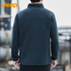 JEEP Sweater Men's Autumn and Winter Polar Fleece Thickened Warm Cardigan Jacket Men's Loose Stand Collar Men's Gray Green 2XL