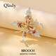 Qlady maple leaf corsage brooch, high-end female niche design, anti-exposure pin, scarf buckle, suit accessories, birthday gift