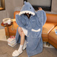 Sensheng Coral Fleece Pajamas Women 2025 New Autumn and Winter Pajamas Long Style Internet Celebrity Thickened Flannel Home Clothes Shark Dark Shark Clothing Robe S Recommendation 80-100Jin Jin is equal to 0.5 kg