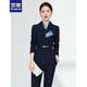 ROMON work clothes, professional suits for women, spring and autumn formal wear, hotel manager front desk jewelry store work clothes, professional suits for women, long-sleeved suit + pants (navy blue) L