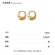 Bai Qixin oval plain hoop earrings ins cold style simple light luxury high-end earrings temperament geometric earrings female Internet celebrity earrings oval plain hoop earrings gold