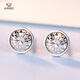 Aido diamond pt950 platinum earrings for women, fashionable platinum earrings for men, shiny car flower earrings, small earrings, one pair, 2.3-2.5g