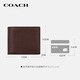 COACH brand direct supply men's short folding cow leather wallet dark brown CR911
