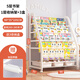 Tangneng Youpin Mobile Bookshelf Picture Book Rack Iron Storage Rack Book Toy Rack Simple Floor Standing Bookcase Bedroom Storage Rack Movable 90CM-5-Layer Bookshelf + 3 White Boxes