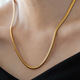 Fat Donglai's same style 18k gold snake bone l chain does not fade Italian 18K gold plated soft snake bone l chain clavicle necklace for women soft snake bone necklace 40 cm gold