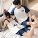 Fuxinkang pure cotton couple pajamas for women in spring and summer suspender shorts suit casual simple men short sleeves can wear home clothes outside HC-9906 L - women