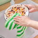 Beautiful polyester bamboo fiber dishwashing cloth, not easy to stain with oil, kitchen cleaning rag, household, not easy to shed, absorb water, lazy cleaning towel, 10 pieces, large size 25*25cm, striped green