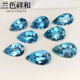 Blue and peaceful 12 super Santa Maria aquamarine loose stone ring facet drop-shaped 18k gold men and women ring pendant earrings 2.24 carats 7#