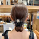 Gypsophila organza large intestine hair band for women, high-end hair rope, ball hair, flower headband, light luxury hair band, champagne color