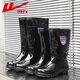 Pull-back rain boots men's waterproof shoes outdoor wear-resistant rubber shoes not easy to slip rain boots overshoes HL8ZZ8 black mid-tube 41