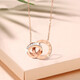 Farcoko brand rose gold double ring necklace women's clavicle chain fashion jewelry Valentine's Day birthday gift for girlfriend and wife double ring necklace - rose gold free engraving