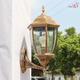 Yilin outdoor wall lamp waterproof garden lamp European style outdoor villa exterior wall lamp balcony aisle corridor American retro wall lamp medium bronze frosted glass