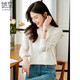 She enjoys knitted sweater women's round neck lace bottoming shirt with sweater women's hollow design knitted top T13KZ3504