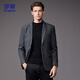 罗蒙（ROMON）羊毛呢西服男士秋冬商务休闲职业正装西装礼服爸爸外套XF78灰色2X