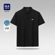 Heilan House (HLA) polo shirt men's short-sleeved top summer business casual cool breathable simple lapel T-shirt solid color versatile half-sleeved skin-friendly, comfortable and breathable - black D6 XL (180) recommended 76-82kg