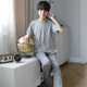 MANNIDO MEN MEN'S BIG KINDER KINDER FRING UND AUTUMN PURE COUTWOME Kurzärärmische Hosen Pyjamas Set Dünn Cartoon Teenager können außerhalb N9902 getragen werden