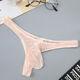 Zhixia Men's Sexy Thong Jacquard Sexy Transparent Ice Silk Low Waist Elastic Comfort Masturbation Pink S 1'8-2'1