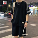 Aemape Casual Sports-Anzug Herren Sommer Neues lose Eisseide Kurzärärmelte T-Shirt für Männershorts mit hübschen Herrenhorts fks653 Weißer Anzug 2xl ca. 150-170jin [Jin gleich 0,5 kg] kann getragen werden