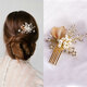 Happy mother-in-law tiara, mother-in-law's wedding head flower, wedding happy mother's wedding banquet updo, hair accessories, red festive hair comb, gold leaf pearl beaded rhinestone hair comb