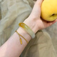 Jade Bracelet Yellow Jade Bracelet Jade Bracelet Ice Seed Peace Bracelet Royal Concubine Bracelet Laokeng Jade Chicken Fat Yellow Gift No. 54