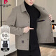 Pierre Cardin light luxury high-end spring and autumn double-sided woolen coat woolen coat men's short down-lined woolen woolen jacket black + down XL 180