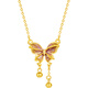 Saturday Fortune Enamel Butterfly Gold Necklace Women's Pendant Birthday Gift Price A0613626 Approximately 3.76g 40+5cm