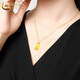 CHINA GOLD 18K gold bar pendant for women, get rich small gold brick necklace, clavicle chain, Valentine's Day birthday gift for girlfriend and wife 18K gold get rich pendant with S925 chain