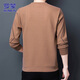 ROMON sweatshirt men's 2025 autumn and winter long-sleeved T-shirt men's round neck top men's bottoming shirt camel XL
