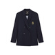 Teenie Weenie bear blazer women's spring casual college style mid-length light business fashion simple blazer women's navy blue S (160)