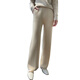 Or grassland Or prolific high-end cashmere temperament wide leg pants women's high waist wool cloud pants loose casual straight outer raw cashmere M
