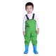 SMVP children's water play one-piece waders, kindergarten waterproof clothes, children's rain boots for children, men's and women's fishing rain pants, beach green - children's overalls zipper pockets 24 (shoe inner length 15CM)