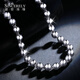 SHENGSHIQIYUAN platinum necklace men's pt950 genuine platinum necklace men's Buddha bead chain light bead necklace round bead necklace 18.62 grams long about 53cm thick about 4.0mm