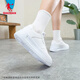 Jordan women's sneakers, leather-topped white shoes, thick-soled leather-topped casual shoes, women's sports shoes