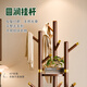 Jiayi Rotating Coat Rack Solid Wood Clothes Rack Floor Standing Solid Wood Bedroom Clothes Rack Multifunctional Clothes Rack