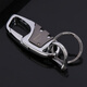 欧美达男士家用腰挂汽车钥匙扣高档商务钥匙链个性简约纯色锁匙扣挂件 银色