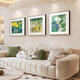 Long time no see Nordic style living room decoration painting abstract green landscape restaurant hanging painting niche literary simple small square mural