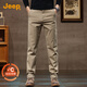 JEEP Jeep plus velvet thickened high-end men's casual pants men's 2025 autumn and winter new loose straight pants business pants men