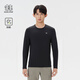 KOLON SPORT/Kolon outdoor casual clothing men's sun protection UPF50+ micro-brushed round neck long-sleeved T-shirt LHRT5AN043-BK black XL 180/100A