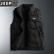 JEEP SPIRITJEEP Light Thin Down Vest Men's 2024 New Spring and Autumn Waistcoat Outer Wear Vest Men's Down Jacket Sleeveless Jacket Men's Style - Dark Gray 80 Duck Down 7XL