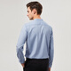 Shanshan Chinese Henry collar long-sleeved shirt men's four-season business casual top solid color breathable micro-elastic shirt men's gray blue 175/96A(41)