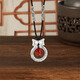 Jiu Changshi 999 sterling silver necklace for women solid lovesickness red bean Xiangyun Ping An buckle silver pendant birthday gift for girlfriend 999 pure silver solid Xiangyun Ping An buckle + silver beads