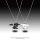 Cartoon black and white Night Fury double dragon necklace for men and women, ins hip-hop personality couple pendant, bestie pair, hanging accessories trendy, black and white Night Fury double dragon necklace, two pack