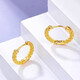Fat Donglai's same style 18k color gold earrings, gold earrings, ear buckles, gold retro hoop earrings, women's wedding gift, twisted rope twist earrings