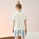 Fenton Couple Pajamas Fan Chengcheng's same style Star's same 5A antibacterial round neck striped home wear set pajamas Hulan-women's M