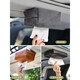 Runhua New Year's high-looking car roof tissue box magnetic car tissue box automatic ceiling car sunroof tissue box hanging car thin leather brown