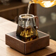 Gold inlaid jade glass fair cup, high borosilicate stainless steel tea filter electric ceramic stove, available wooden handle Kung Fu tea set accessories Shanlan wooden handle glass fair cup