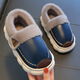 Yiai children's cotton slippers winter boys and girls pu leather waterproof soft sole non-slip parent-child indoor warm plush cotton slippers blue heel 36-37 (one size smaller) inner length 22.5