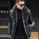 JERRYJACK men's fur integrated Haining leather jacket men's sheepskin lapel short casual leather jacket fur leather jacket trendy men black L/175