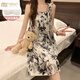 Modal Nachthemd für Frauen im Sommer mit Brustpolstern Eis Seide Kühle Hosenträger Pyjamas Summer Ladies süß und niedlich zu Hause Kleidung Frühling und Herbst 3888 [nicht abnehmbares Brustpolster] 2xl [135-160jin [Jin gleich 0,5 kg]]]